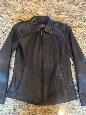 Laffon Women’s Black Genuine Leather Jacket